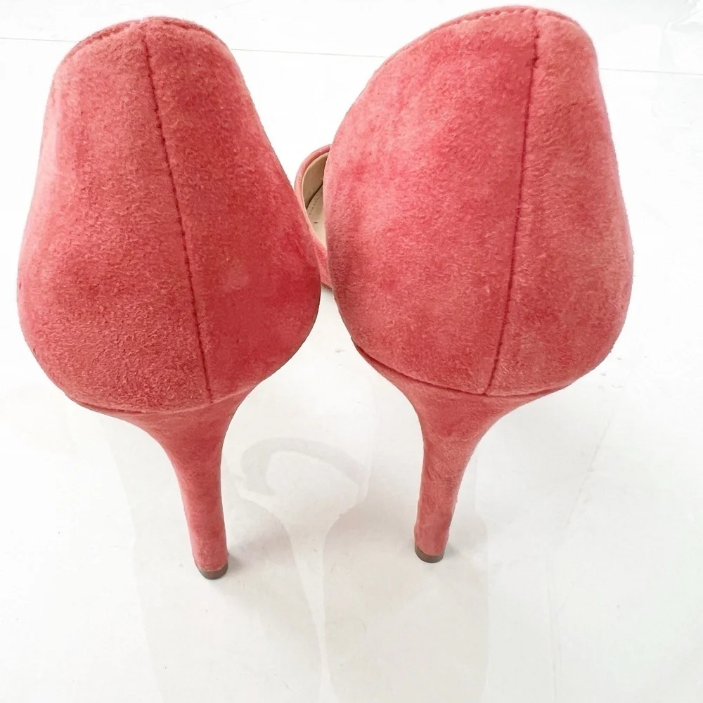Vince Camuto Baletts Stiletto Pointed Toe Heels Size 9.5 Pink coral Suede NWOB